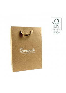 Bolsa de papel ecologica FSC kraft para joyeria bisuteria y relojeria FE-B-L-K