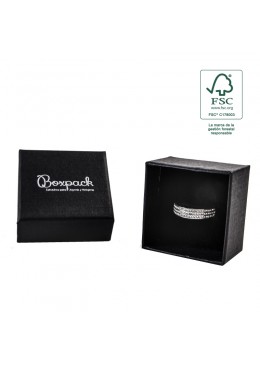 Caja eco FSC® de carton para sortija interior espuma de joyeria bisuteria 51x51x33 Mm F42