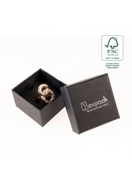 Caja eco FSC® de carton para sortija interior de carton de joyeria bisuteria 51x51x33 Mm F42