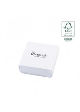 Caja eco FSC® de carton para pendientes, anillo y colgante interior carton de joyeria bisuteria 65x65x29Mm F61