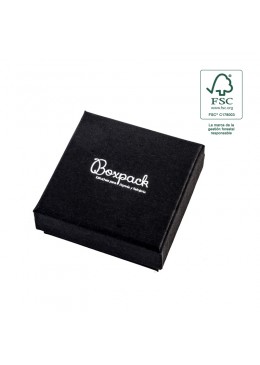 Caja eco FSC® de carton para pendientes, anillo y colgante de joyeria bisuteria 65x65x29Mm F61