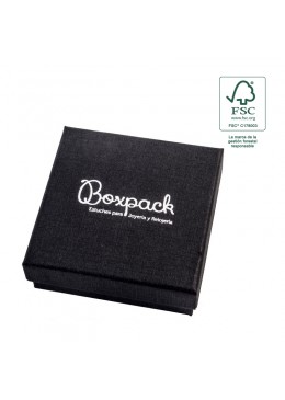 Caja eco FSC® de carton para colgante, anillo y pendientes de joyeria bisuteria 86x86x33Mm F81