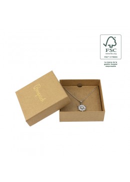 	Caja eco FSC® de carton para colgante, anillo y pendientes interior espuma de joyeria bisuteria 86x86x33Mm F81