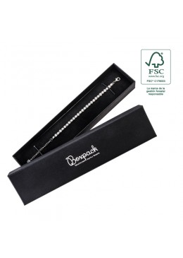 Caja eco FSC® de carton para pulsera interior carton flocado de joyeria bisuteria 233x53x27Mm F51