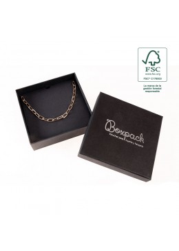 Caja eco FSC® de carton para collar o aderezo interior carton de joyeria bisuteria 120x120x35Mm F17