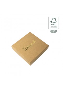Caja eco FSC® de carton para collar o aderezo interior espuma de joyeria bisuteria 120x120x35Mm F17