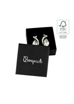 Caja eco FSC® de carton para pendientes interior espuma de joyeria bisuteria 50x50x23Mm F40