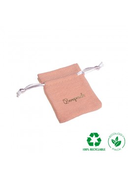 Bolsita ecológica de algodón con cordones color rosa 60x80 mm NC-1