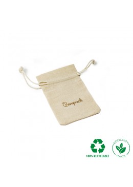 Bolsa de algodon natural con cierre de cordones de algodon para joyeria y bisuteria 65x95mm C-301