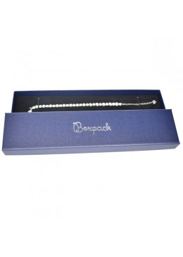 Caja de carton forrada de papel brillo para pulsera extendida de joyeria y bisuteria O-EP-51