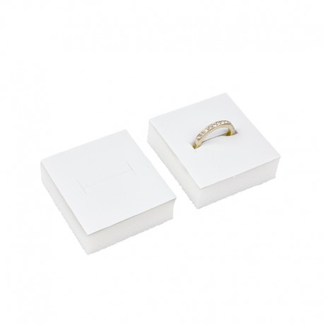 Taco blanco para anillo de joyería, bisutería 45x50 mm