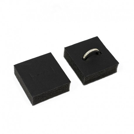 Taco negro para anillo de joyería, bisutería 45x50 mm