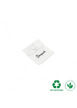 Bolsa algodon ecologico blanca cierre con boton para joyeria bisuteria joyas 57x57mm c-501