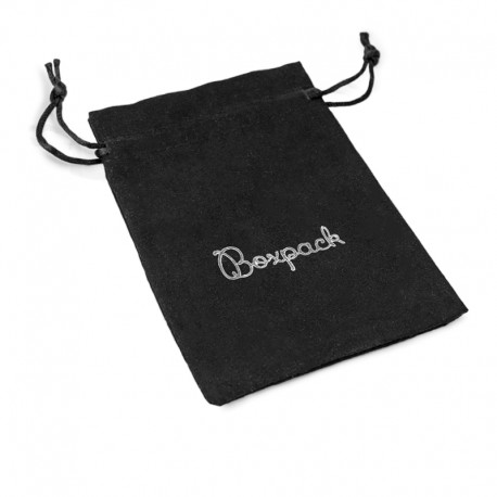 Bolsa de suede negra con cierre de cordones para joyeria y bisuteria 105x145 Mm S-303