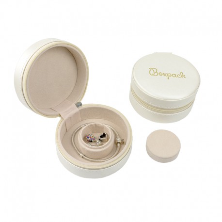 Joyero de viaje blanco para pulseras y charms 95X95X45 mm JY-2-B