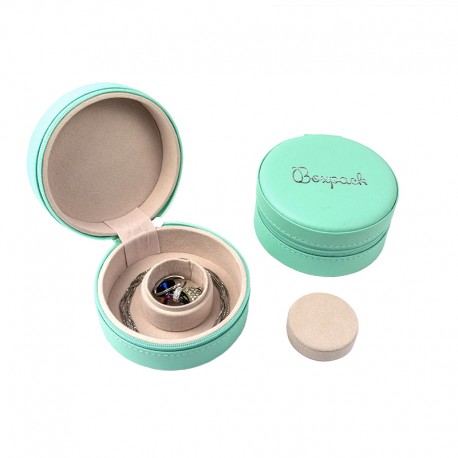 Joyero de viaje aguamarina para pulseras y charms 95X95X45 mm JY-2-A