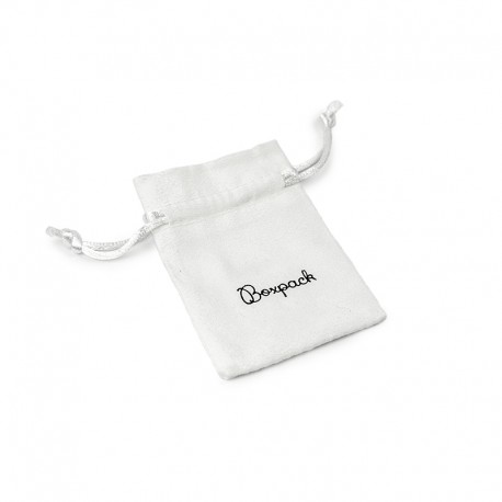 Bolsa de suede blanca con cierre de cordones para joyeria y bisuteria 65x95mm S-301