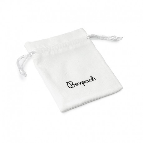 Bolsa de suede blanca con cierre de cordones para joyeria y bisuteria 95x120 Mm S-302