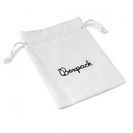 Bolsa de suede blanca con cierre de cordones para joyeria y bisuteria 105x145 Mm S-303