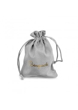Bolsa de suede gris con cierre de cordones para joyeria y bisuteria 105x145 Mm S-303