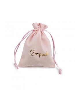 Bolsa de suede rosa empolvado con cierre de cordones para joyeria y bisuteria 105x145 Mm S-303