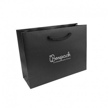 Bolsa negra de papel mate para joyeria bisuteria y relojeria B-MA