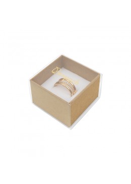 Caja de carton forrada de papel para anillo sortija de joyeria y bisuteria SL-42