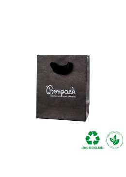 Bolsa de papel eco color aguamarina y personalizada en oro brillo para joyeria bisuteria E-B-M