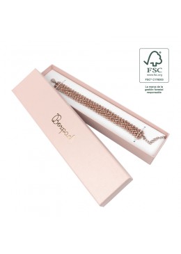 Caja eco FSC® de carton para pulsera interior carton flocado de joyeria bisuteria 233x53x27Mm F51