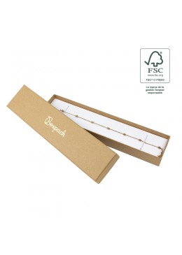 Caja eco FSC® de carton para pulsera interior carton flocado de joyeria bisuteria 233x53x27Mm F51