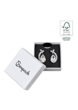 Caja eco FSC® de carton para pendientes interior carton de joyeria bisuteria 50x50x23Mm F40