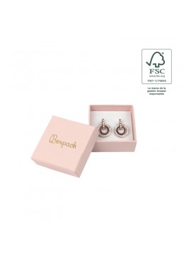 Caja eco FSC® de carton para pendientes interior espuma de joyeria bisuteria 50x50x23Mm F40