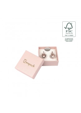 Caja eco FSC® de carton para pendientes interior carton de joyeria bisuteria 50x50x23Mm F40