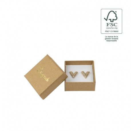 Caja eco FSC® de carton para pendientes interior espuma de joyeria bisuteria 50x50x23Mm F40
