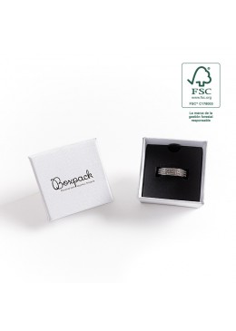 Caja eco FSC® de carton para sortija interior de carton de joyeria bisuteria 51x51x33 Mm F42