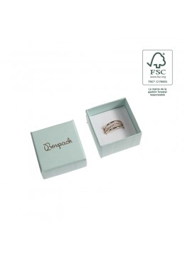 Caja eco FSC® de carton para sortija interior espuma de joyeria bisuteria 51x51x33 Mm F42