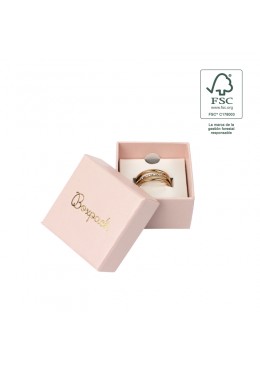 Caja eco FSC® de carton para sortija interior espuma de joyeria bisuteria 51x51x33 Mm F42