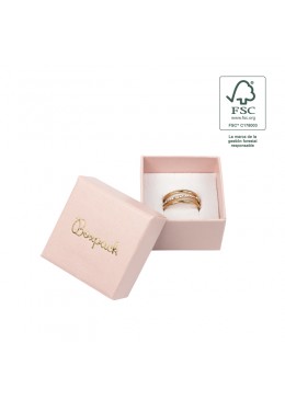 Caja eco FSC® de carton para sortija interior espuma de joyeria bisuteria 51x51x33 Mm F42