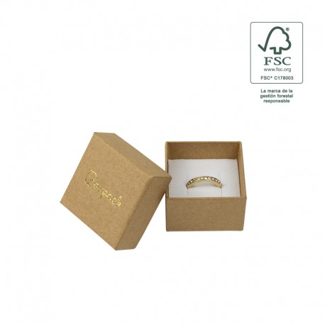 Caja eco FSC® de carton para sortija interior espuma de joyeria bisuteria 51x51x33 Mm F42