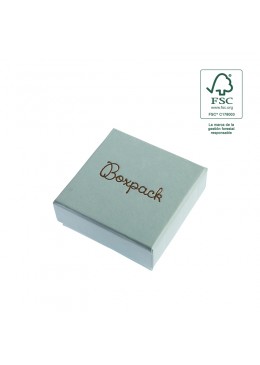 Caja eco FSC® de carton para colgante, anillo y pendientes de joyeria bisuteria 86x86x33Mm F81