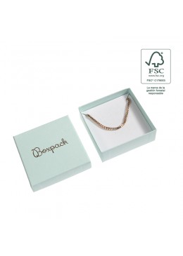 Caja eco FSC® de carton para colgante, anillo y pendientes interior espuma de joyeria bisuteria 86x86x33Mm F81