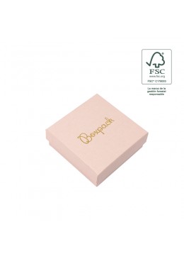 Caja eco FSC® de carton para colgante, anillo y pendientes de joyeria bisuteria 86x86x33Mm F81