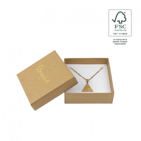 Caja eco FSC® de carton para colgante, anillo y pendientes interior espuma de joyeria bisuteria 86x86x33Mm F81