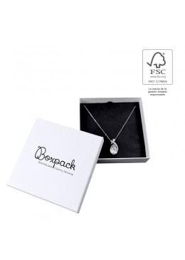 Caja eco FSC® de carton para collar o aderezo interior carton de joyeria bisuteria 120x120x35Mm F17