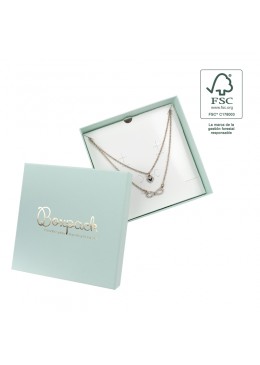 Caja eco FSC® de carton para collar o aderezo interior carton de joyeria bisuteria 120x120x35Mm F17