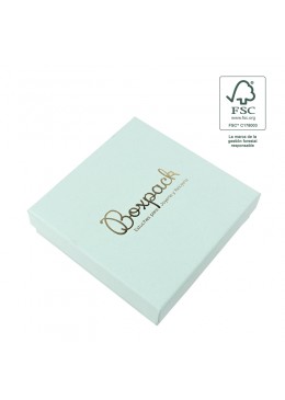 Caja eco FSC® de carton para collar o aderezo de joyeria bisuteria 120x120x35Mm F17