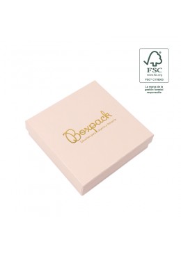 Caja eco FSC® de carton para collar o aderezo de joyeria bisuteria 120x120x35Mm F17