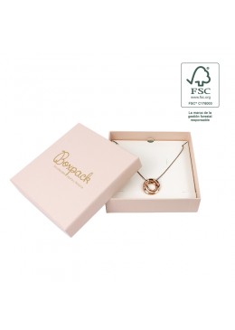 Caja eco FSC® de carton para collar o aderezo interior carton de joyeria bisuteria 120x120x35Mm F17
