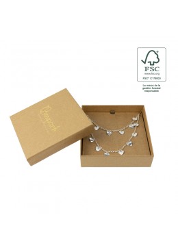 Caja eco FSC® de carton para collar o aderezo interior espuma de joyeria bisuteria 120x120x35Mm F17