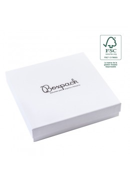 Caja eco FSC® de carton para collar o aderezo de joyeria bisuteria 167x167x33Mm F18